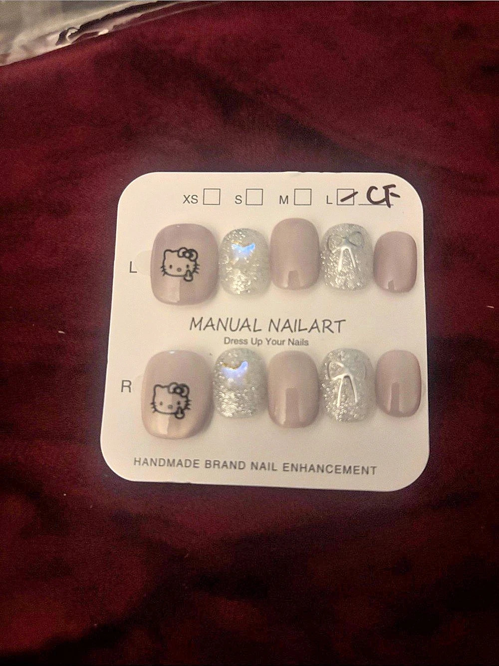 Press-On Nail Set Pink & Silver NWT